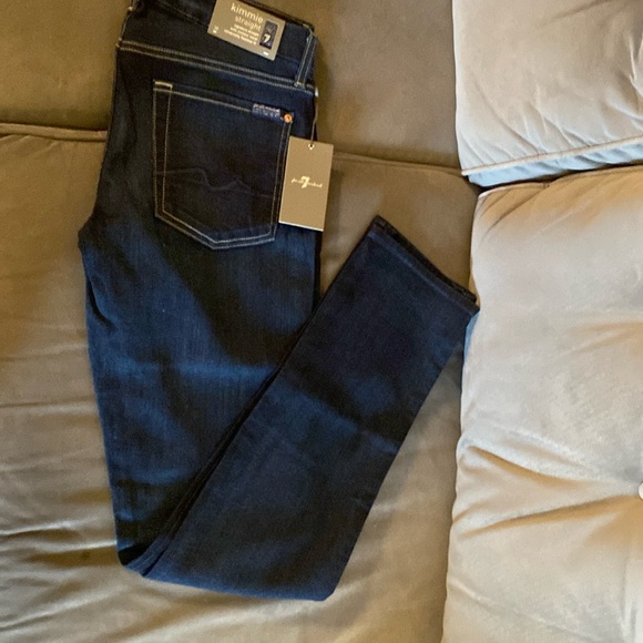7 For All Mankind Denim - NWT 7 For All Mankind Kimmie Signature Straight With Contour Waist, 32, flawless